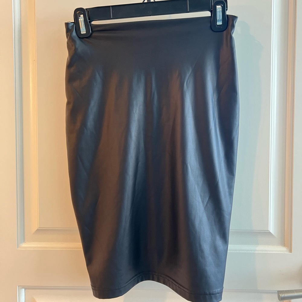 Nookie Mid Length Leather Skirt